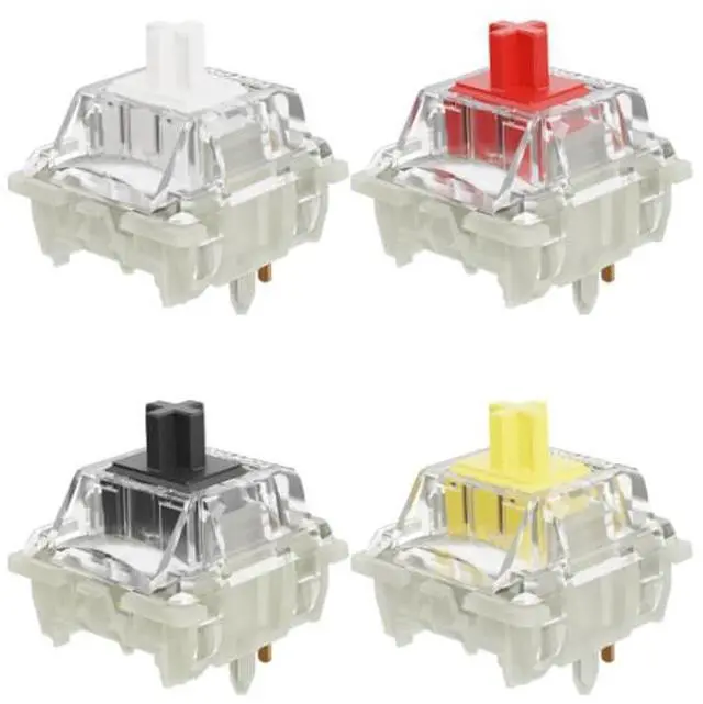 Alt view image 3 of 6 - GATERON KS-9 2.0 Silent Yellow Keyboard Switches, RGB LED Pre Lubed 5 Pins Linear Key Switches for MX Mechanical Keyboard(10PCS) WHITE