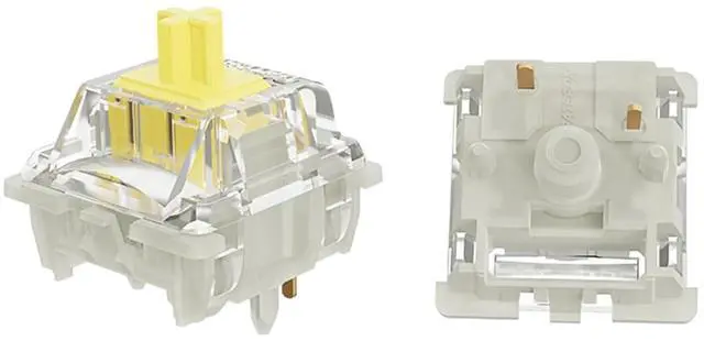 Main image of GATERON KS-9 2.0 Silent Yellow Keyboard Switches, RGB LED Pre Lubed 5 Pins Linear Key Switches for MX Mechanical Keyboard(10PCS) WHITE