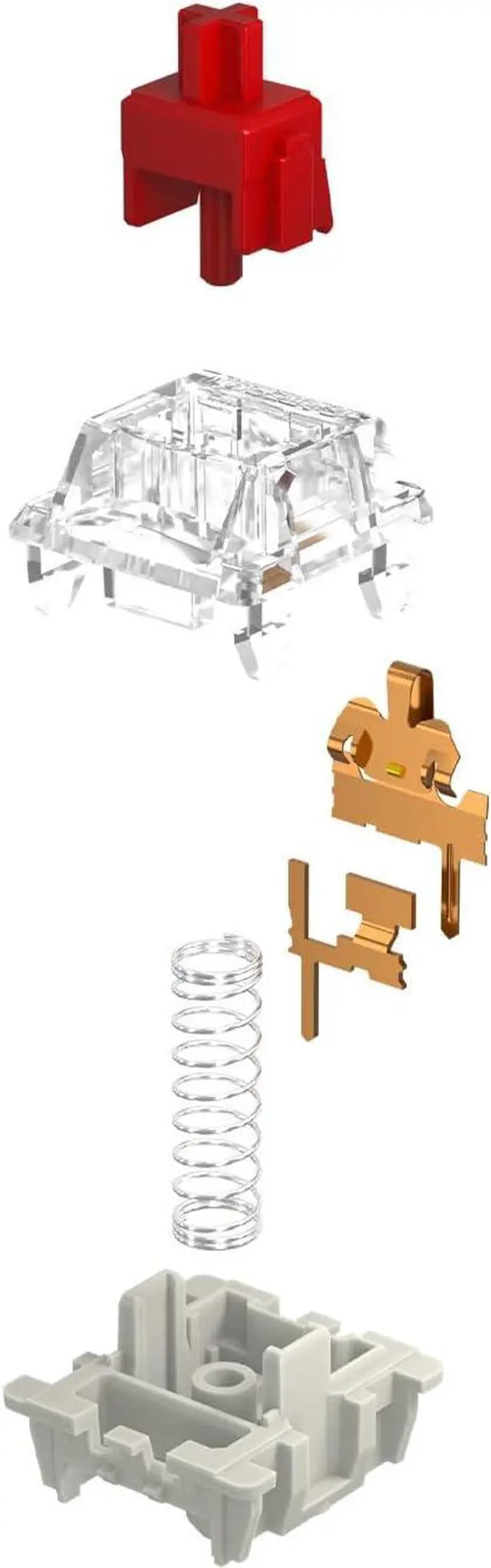 Alt view image 3 of 4 - GATERON G Red Pro Keyboard Switches, RGB LED Linear Pre Lubed Compatible for MX Mechanical Keyboard SMD LED Plug in LED 3 Pin 45gf Key Switches(Red, 35PCS)