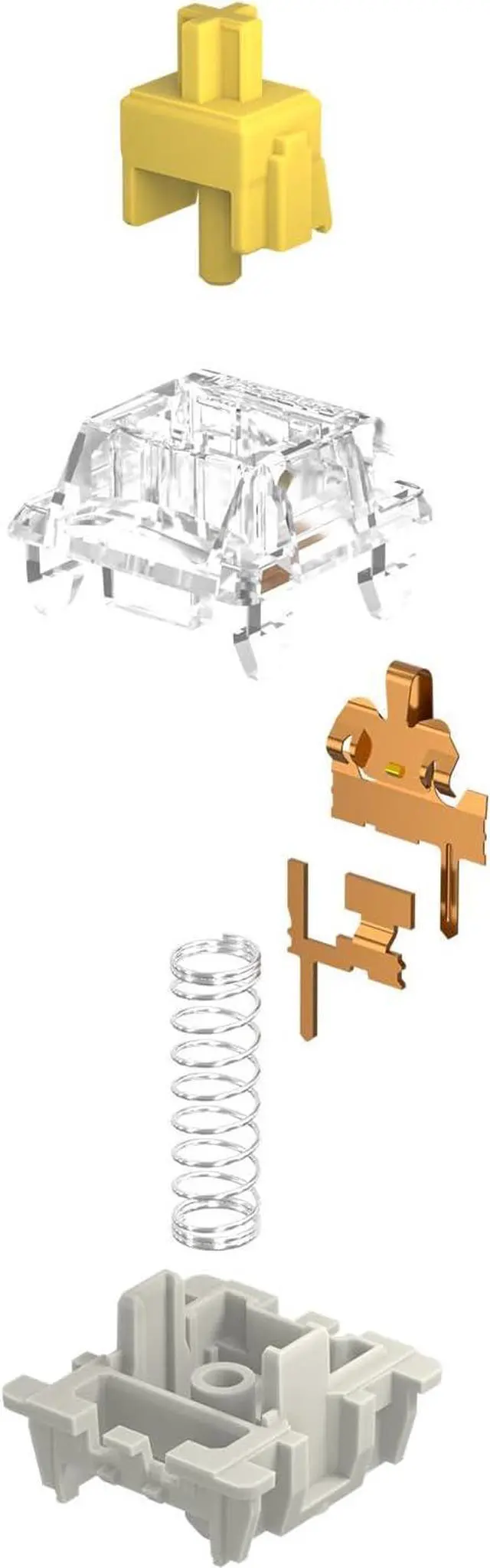 Alt view image 2 of 5 - GATERON G Yellow Pro Keyboard Switches, RGB LED Linear Pre Lubed Compatible for MX Mechanical Keyboard SMD LED Plug in LED 3 Pin 50gf Key Switches(Yellow, 35PCS)