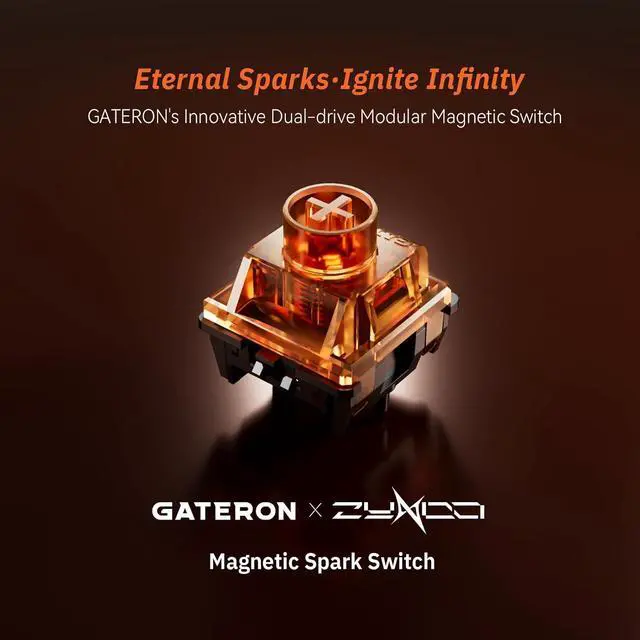 Alt view image 2 of 7 - GATERON Magnetic Spark Keyboard Switch, Wall Stem Linear Pre-Travel Freely Setting Factory Pre-lubed for Magnetic Gaming Keyboard (Spark, 70pcs)