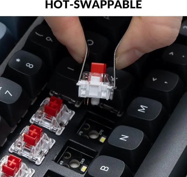 Alt view image 2 of 7 - Keychron K10 Pro Wireless Custom Mechanical Keyboard, Full-Size QMK/VIA Programmable Bluetooth/Wired White Backlight with Hot-swappable Keychron K Pro Red Switch Compatible with Mac Windows Linux