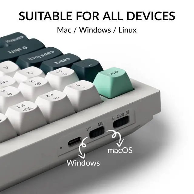 Alt view image 7 of 7 - Keychron Q1 HE Wireless QMK Custom Mechanical Keyboard with Hall Effect Gateron Double-Rail Magnetic Switch Rapid Trigger, 2.4 GHz Bluetooth RGB Compatible with Mac Windows Linux (Hot-swappable)