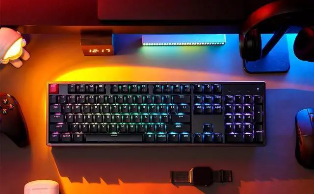 Alt view image 3 of 7 - Keychron K10 Version 2, QMK Wireless Mechanical Gaming Keyboard, Full Size Hot-swappable Super Banana Switch, RGB Bluetooth/USB-C Wired Professional Office Keyboard for Mac/Windows
