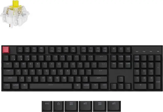Main image of Keychron K10 Version 2, QMK Wireless Mechanical Gaming Keyboard, Full Size Hot-swappable Super Banana Switch, RGB Bluetooth/USB-C Wired Professional Office Keyboard for Mac/Windows