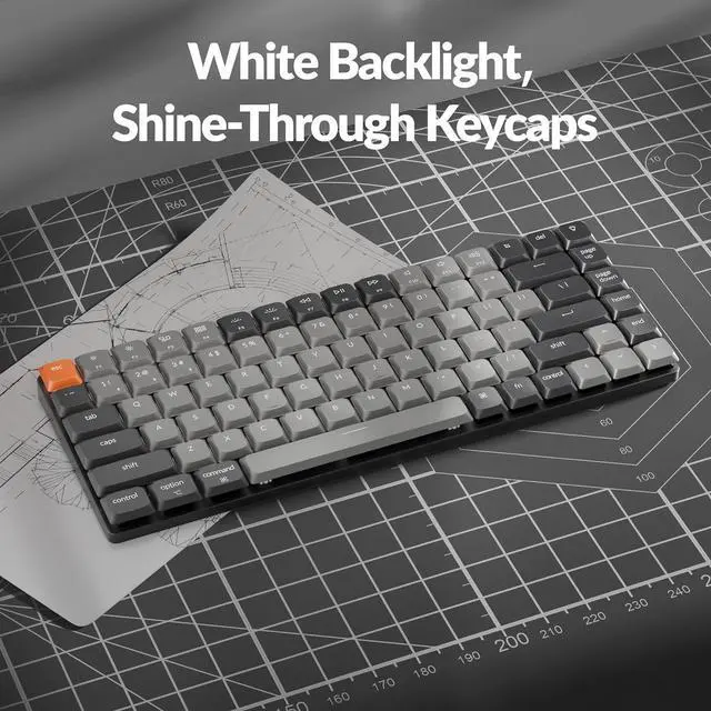 Alt view image 5 of 7 - Keychron K3 Version 3 Low Profile Wireless Mechanical Keyboard, 75% Layout QMK Programmable Bluetooth 5.2/Wired, White Backlit with Shine-Through Keycaps for Mac Windows Linux