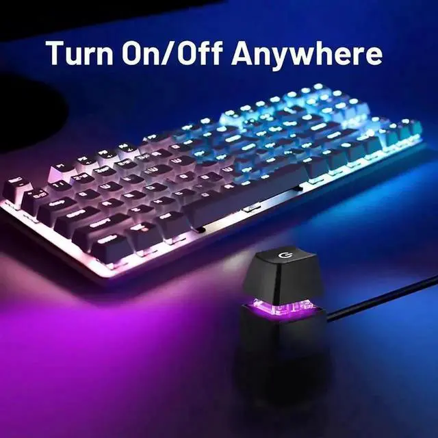 Alt view image 2 of 6 - Desktop Computer Power Switch ON/OFF Colorful Backlight Mechanical Shaft Key External Remote Start PC Motherboard Reset Button