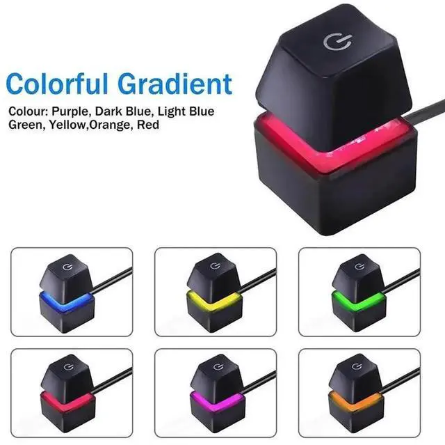 Alt view image 6 of 6 - Desktop Computer Power Switch ON/OFF Colorful Backlight Mechanical Shaft Key External Remote Start PC Motherboard Reset Button