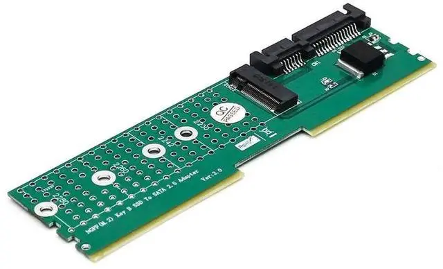 Main image of M.2 NGFF B-Key SATA-Bus SSD to SATA3 Adapter DDR Memory Slot Installation Expansion Riser Card for 2230 2242 2260 2280 M2 SSD