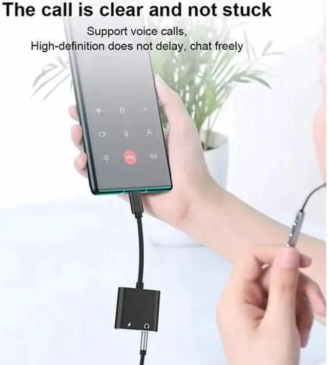 Alt view image 3 of 6 - 2 in1 USB C to 3.5mm Audio Adapter with Type C PD 18W Charging for Audio Stereo USB C to 3.5mm Headphone Jack Adapter Compatible with Samsung S20 S20 Ultra Google Pixel 5 4 4 XL 3 3 XL