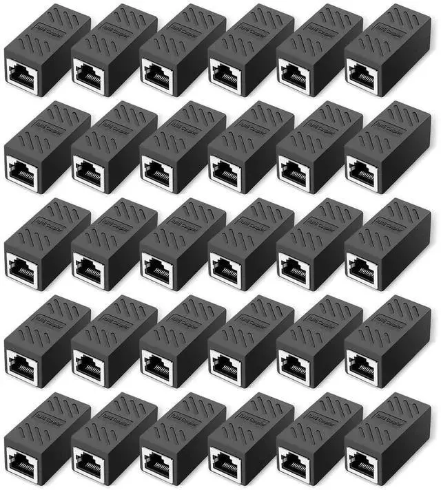 Main image of RJ45 Coupler Ethernet Coupler in Line Coupler for Cat8/Cat7/Cat6/Cat5e/Cat5 Ethernet Cable Extender Adapter Female to Female (30 PCS Black)