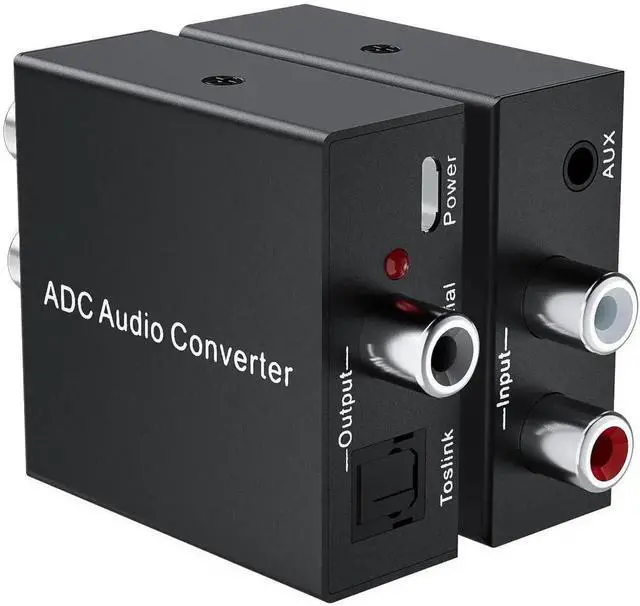 Main image of Analog to Digital Audio Converter Fits for RCA to Optical Coaxial, R/L or 3.5mm Jack AUX to Digital Coaxial & Toslink SPDIF Audio Converter Adapter for PS4 Xbox HDTV DVD Amplifier Speaker SoundbarIt c