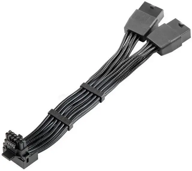 Main image of 12VHPWR 90 Degree Adapter to 2X 8Pin: 16AWG 16 PIN GPU Right Angle PCI-E 5.0 Extension for for Graphic Card GPU 12+4pin RTX 3090Ti 4070Ti 4080 4090 (Type B)