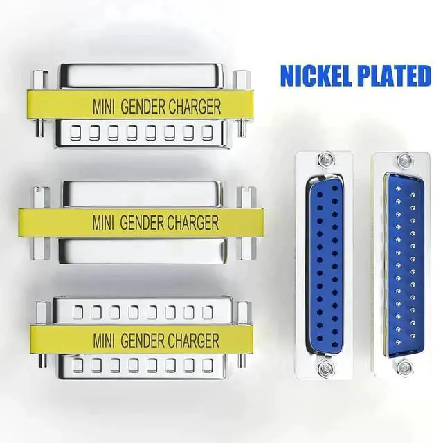 Alt view image 3 of 6 - 6-Pack DB25 25Pin Female to Female Male to Male Mini Gender Changer Coupler Adapter RS232 Serial Cable Connector