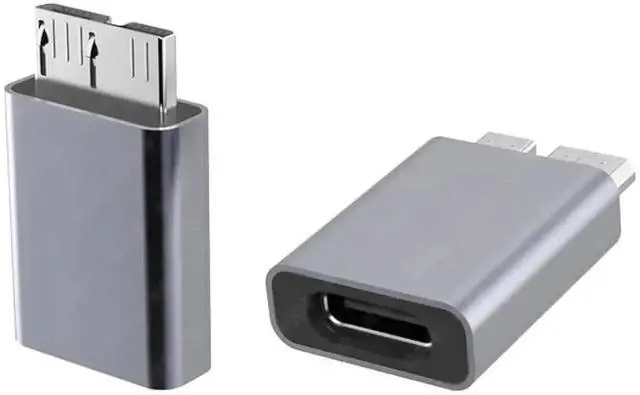 Alt view image 7 of 7 - Adapter USB-C USB 3.1 Type C Female to Micro USB 3.0 Male Data Adapter 10Gbps Data Power for Laptop SSD Disk