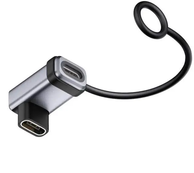 Main image of 90 Degree Angled USB5.0 80Gbps Female to Female Extension Adapter with Lanyard Keychain 240W 16K 8K 5K Compatible with USB4.0 Thunderbolt3/4/5