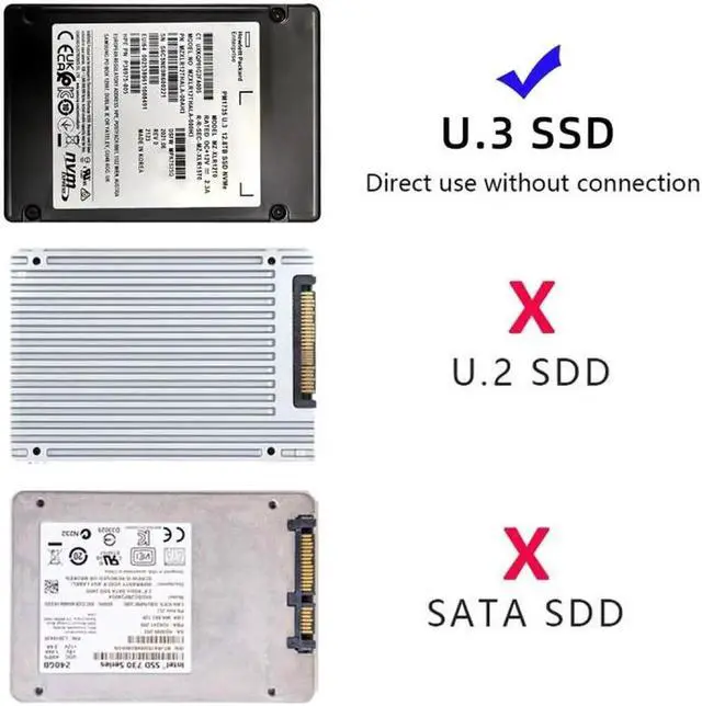 Alt view image 3 of 6 - PCI-E 4.0 X4 Lane to U.3 U3 Kit SFF-8639 Host Adapter for Motherboard PM1735 NVMe PCIe SSD