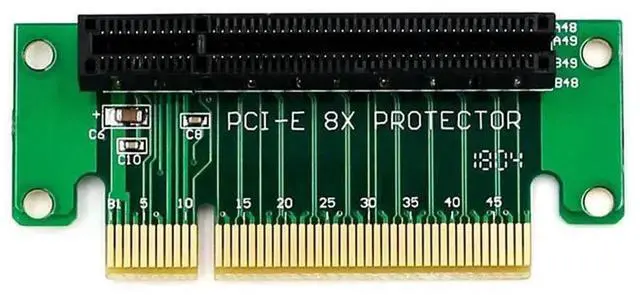 Alt view image 2 of 6 - PCI- Express 8X Riser Card 90-Degree Left-Angle Adapter Card 1U Height Computer Server PCIe Socket Adapter