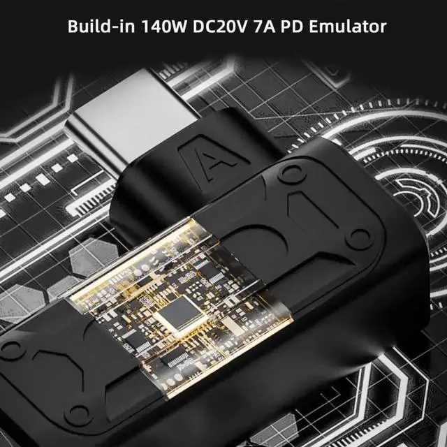 Alt view image 7 of 7 - Adapter 140W 100W Rectangle Jack Thinkpad X1 Input to USB-C Type-C Angled 90 Degree Power Plug Charge Adapter for Laptop Phone