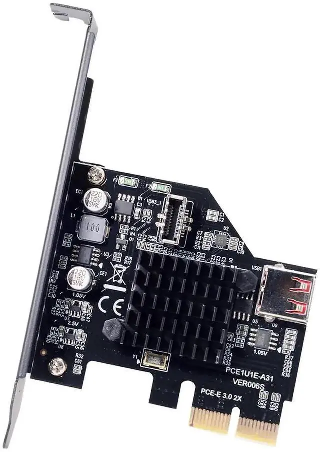 Main image of Card USB 3.1 10Gbps Front Panel Type-E Socket & USB 2.0 480Mbps to PCI-E Express Adapter for Motherboard