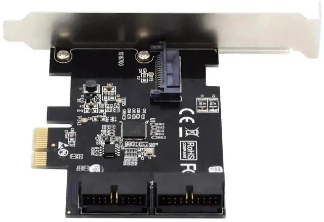 Alt view image 7 of 7 - Card 5Gbps 19Pin 20Pin USB 3.0 Front Panel Header to PCI-E 1X Express Adapter for Computer Motherboard