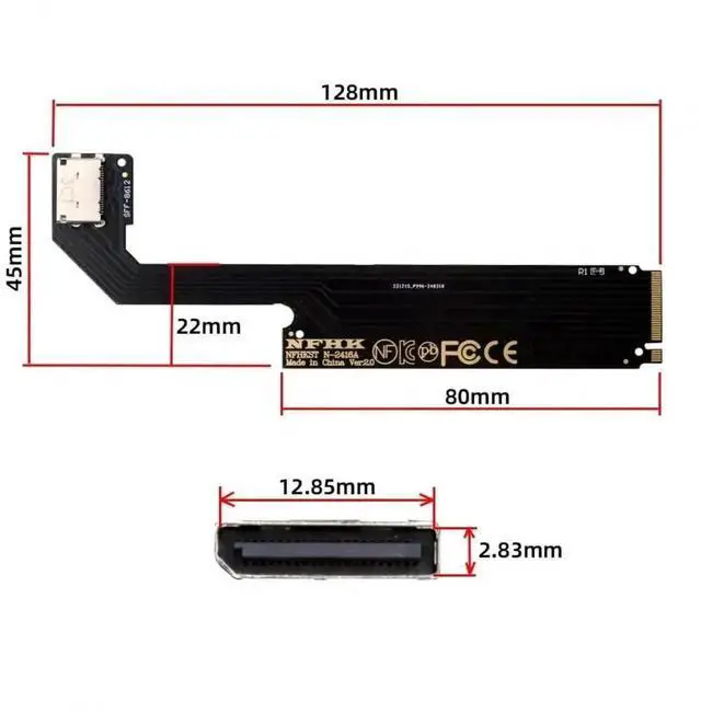 Alt view image 3 of 7 - PCI-E 4.0 M.2 M-Key to Oculink SFF-8612 SFF-8611 Host Adapter for 2024 ThinkBook 16+ AMD8845 External Graphics Card & SSD