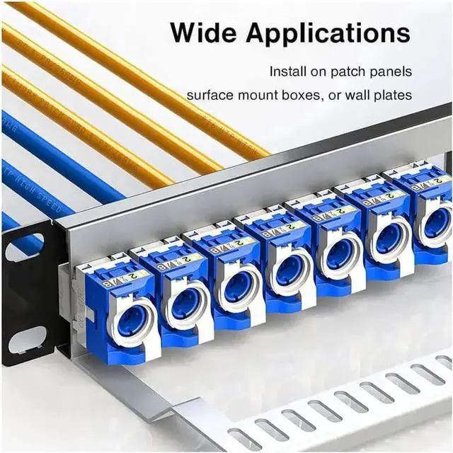 Alt view image 2 of 5 - 16 Pcs - Cat6 Keystone Jack, POE Cat6 RJ45 Keystone Jack Module Connector Network Coupler Ethernet Wall Jack No Punch Down Tool Required