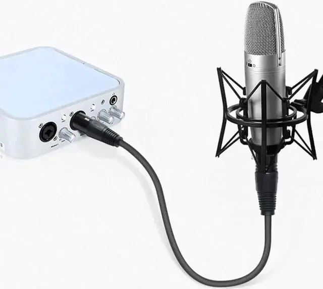 Alt view image 6 of 7 - Golden Plated XLR to XLR Cable, 3.3FT / 1M XLR Male to XLR Female Balanced 3 PIN XLR Microphone Cable Compatible with Shure SM Microphone, Behringer, Speaker Systems, Radio Station and More, Black