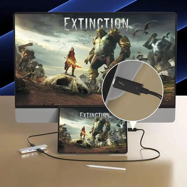 Alt view image 6 of 7 - 40Gbps Thunderbolt 4 Cable 2.3ft, Supports 8K Display/ 100W Charging USB C to USB C Cable 0.7M, for USB4 Thunderbolt 3 MacBooks iPad Pro/Air Hub Docking SSD Enclosure