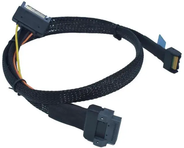 Alt view image 2 of 5 - PCIe 5.0 MCIO x4 to EDSFF 1C Cable for E1.S E1.L E3.S E3.L SSD with 15P Power, 1.6ft(50 cm)