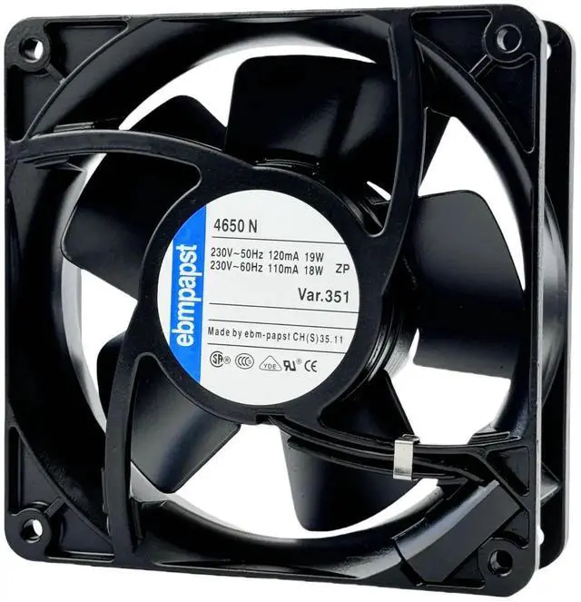 Alt view image 6 of 7 - for ebmpapst Cooling Fan 4650N, All Metal High Temperature Resistant Axial Cooling Fan 2-Pin 120x120x38mm AC 230V 50/60Hz 0.12A