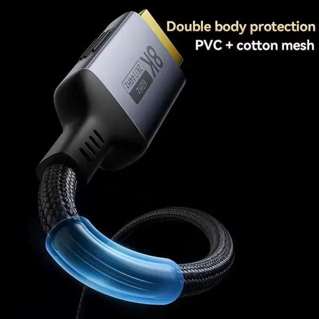 Alt view image 4 of 5 - Jasoz 8K USB-C to HDMI Cable, 48Gbps High Speed Male to Male Cord with Aluminum Alloy Connector for Laptop, 8K Camera, HDTV, Home Theater & Projector 2M