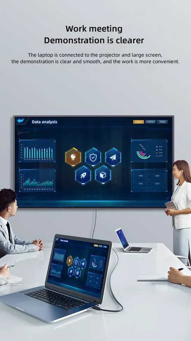 Alt view image 5 of 7 - DTECH HDMI 2.0 Cable , 18Gbps High Speed, Gold Plated Connectors, 4K@60Hz HDR, Pure Copper Core, for HDTV, PC, Home Theater, Projector