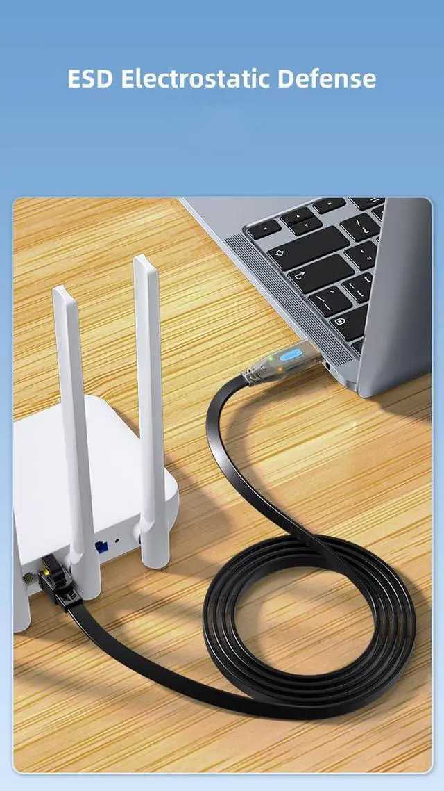 Alt view image 3 of 5 - DTECH USB-C to RJ45 Console Cable (IOT5045T) - 1.5M/3M Flat Serial Debugging Cable for Network Switches, Routers, Servers 1.5M USB-A