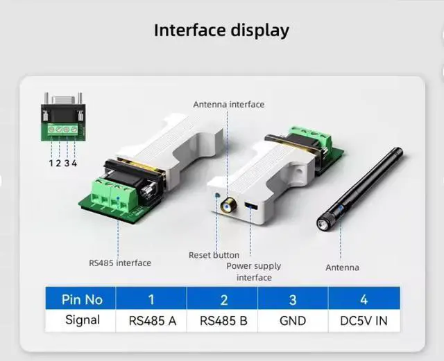 Alt view image 2 of 6 - DTECH IOT5064 Multi-Interface Bluetooth Serial Adapter - USB/RS232/485 to Wireless Converter, 100m Range RS232 serial port BT adapter