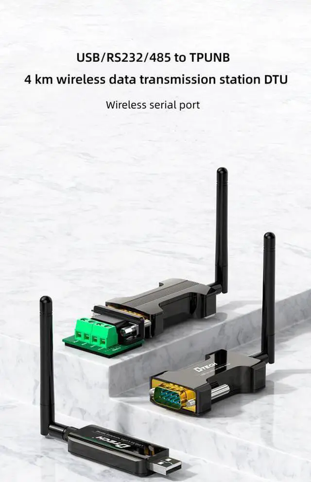 Alt view image 2 of 6 - DTECH Wireless Module TPUNB Data Converter RS232 to Lora DTU Wireless Serial Transceiver