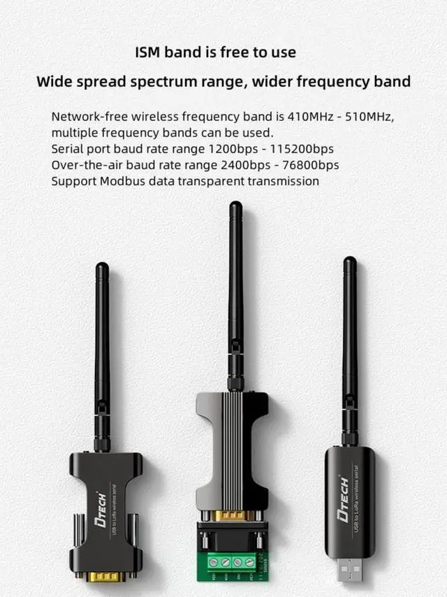 Alt view image 5 of 6 - DTECH Wireless Module TPUNB Data Converter RS232 to Lora DTU Wireless Serial Transceiver