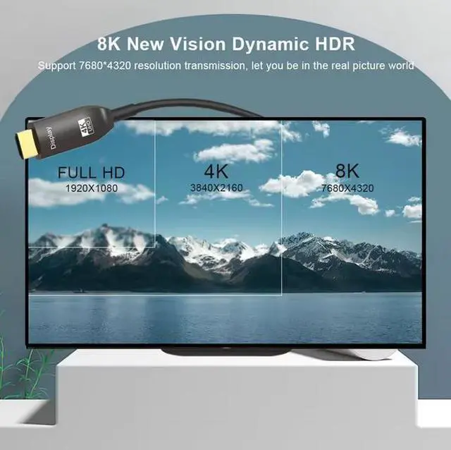 Alt view image 3 of 6 - Wholesale 2.0 AOC Optical Fiber Cable 18Gbps 4K 60Hz DP Cable to HDMI Cable for Screen Projection to TV