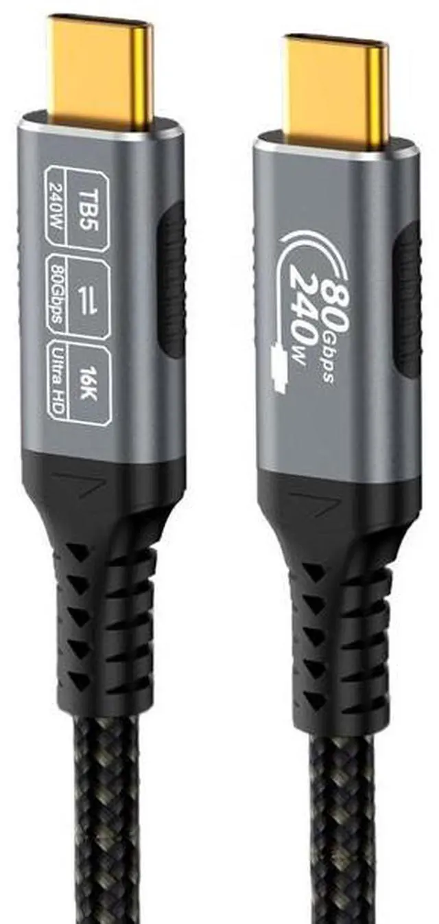 Main image of Thunderbolt 5 Cable , 16K Video, 80Gbps Data Transfer, 240W PD Fast Charging, Intel Certified E-Marker, Universal Type-C Compatible