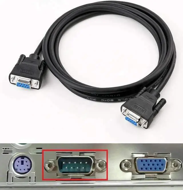 Alt view image 6 of 6 - DTech DB9 RS232 Serial Cable Female to Female Null Modem Cord Full Handshaking 7 Wire Crossover for Data Communication (10 Feet, Black)