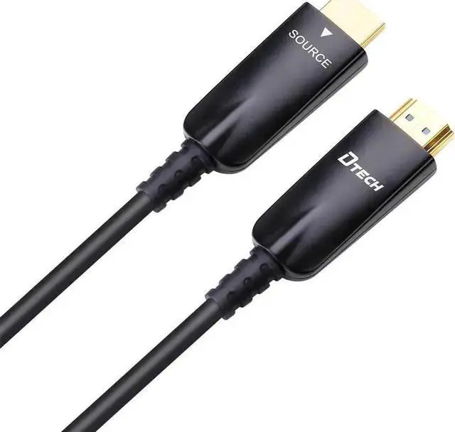 Alt view image 5 of 6 - DTech 50ft Fiber Optic HDMI Cable with 4K 60Hz 1080p HD Video 3D ARC HDCP CEC High Speed Supported (50 Feet, Black)