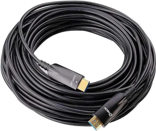 Alt view image 2 of 6 - DTech 50ft Fiber Optic HDMI Cable with 4K 60Hz 1080p HD Video 3D ARC HDCP CEC High Speed Supported (50 Feet, Black)