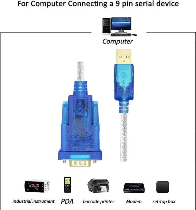 Alt view image 5 of 7 - DTech USB to Serial Adapter Cable with FTDI FT232RL Chipset DB9 RS232 Male Port Supports Windows 11 10 8 7 and Mac Linux (6 Feet)