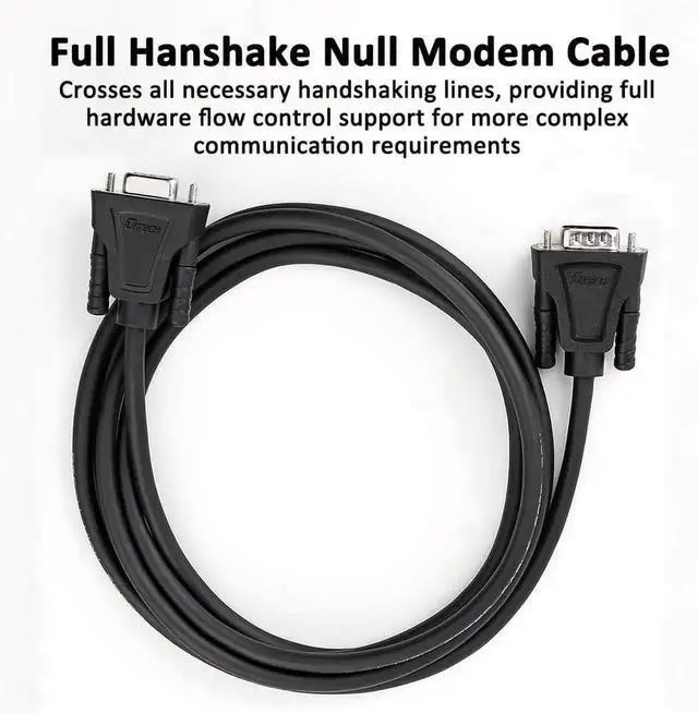 Alt view image 5 of 7 - DTech DB9 RS232 Serial Cable Male to Male Null Modem Cord Full Handshaking 7 Wire Crossover for Data Communication Compatible with Computer Network Switch Router (1.5 Feet, Black)