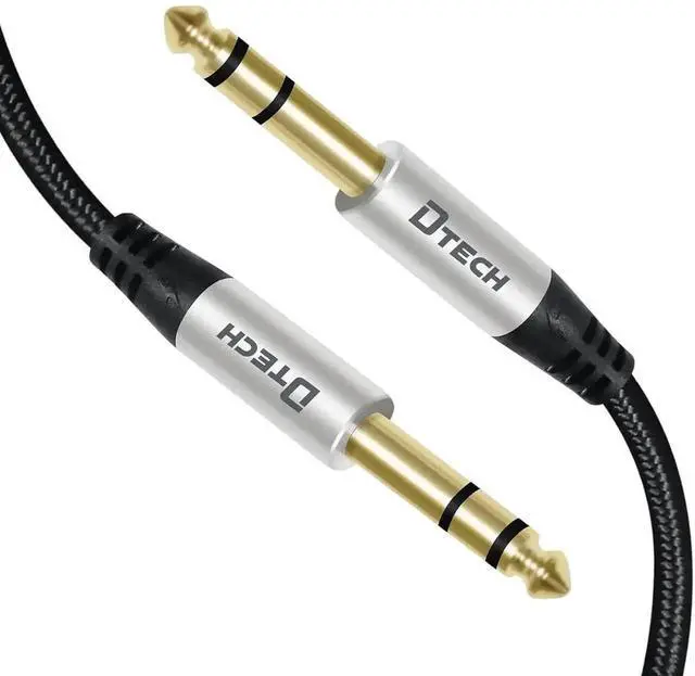 Alt view image 4 of 6 - DTECH 3ft Electric Guitar Cable TRS 1/4 Instrument Cord Aux Balanced Stereo Jack Quarter Inch 6.35mm for DJ Speakers Amplifier Bass Studio Audio Monitor Mixer