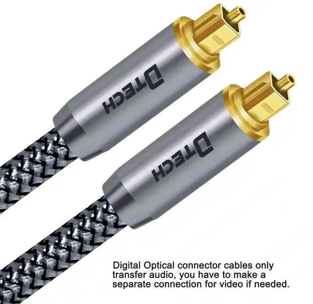 Alt view image 3 of 6 - DTECH Toslink Digital Optical Audio Cable 5ft for Soundbar TV Receiver Home Theater SPDIF 5.1 7.1 Surround Sound System Stereo Speaker DVD CD Xbox/PS4, Copper Shell, Braided Jacket, 5 Feet, Grey