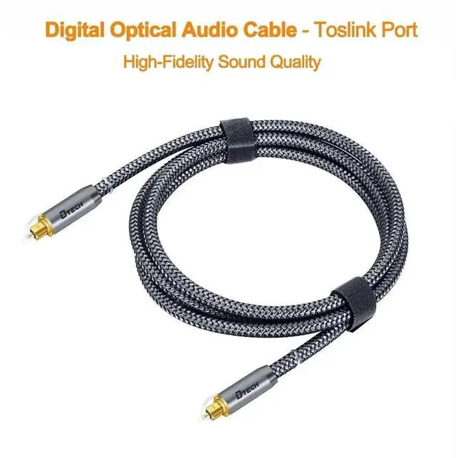 Alt view image 4 of 6 - DTECH Toslink Digital Optical Audio Cable 5ft for Soundbar TV Receiver Home Theater SPDIF 5.1 7.1 Surround Sound System Stereo Speaker DVD CD Xbox/PS4, Copper Shell, Braided Jacket, 5 Feet, Grey