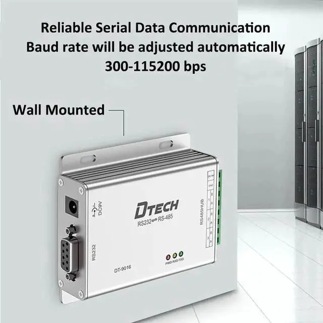 Alt view image 2 of 6 - DTECH Industrial Grade RS232 to RS485 Serial Converter 3 Channel RS-485 Expansion Hub with 600W Surge Protection TX RX LEDs Power Adapter Terminal Block