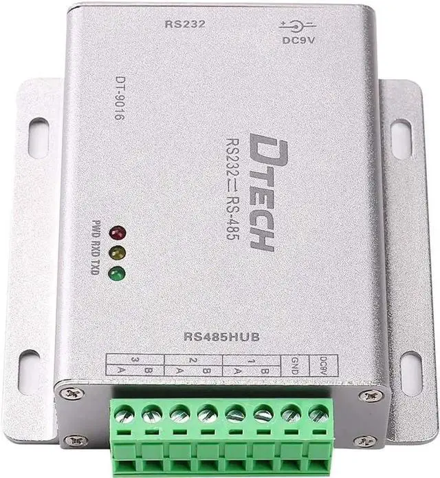 Main image of DTECH Industrial Grade RS232 to RS485 Serial Converter 3 Channel RS-485 Expansion Hub with 600W Surge Protection TX RX LEDs Power Adapter Terminal Block