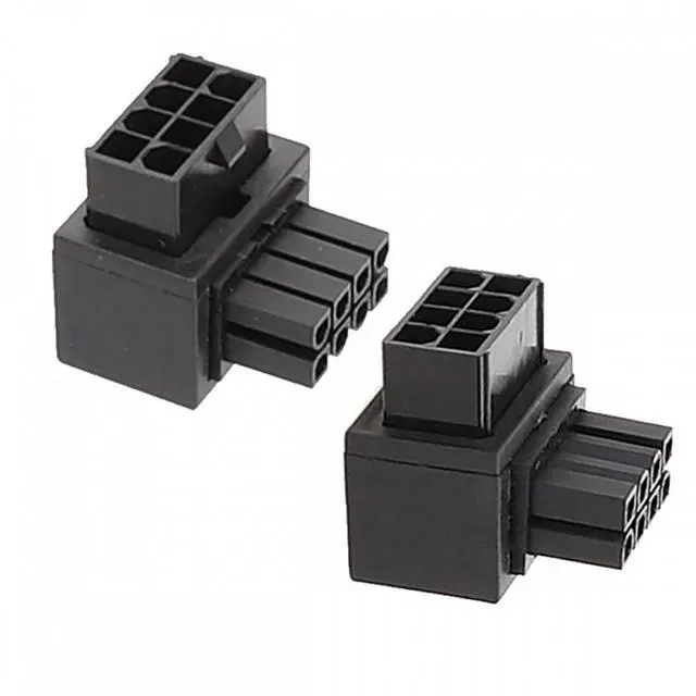 Main image of 2pcs/lot ATX 8P EPS Male to Female 90 Degree Up Down Angled Power Header Adapter for CPU 12V